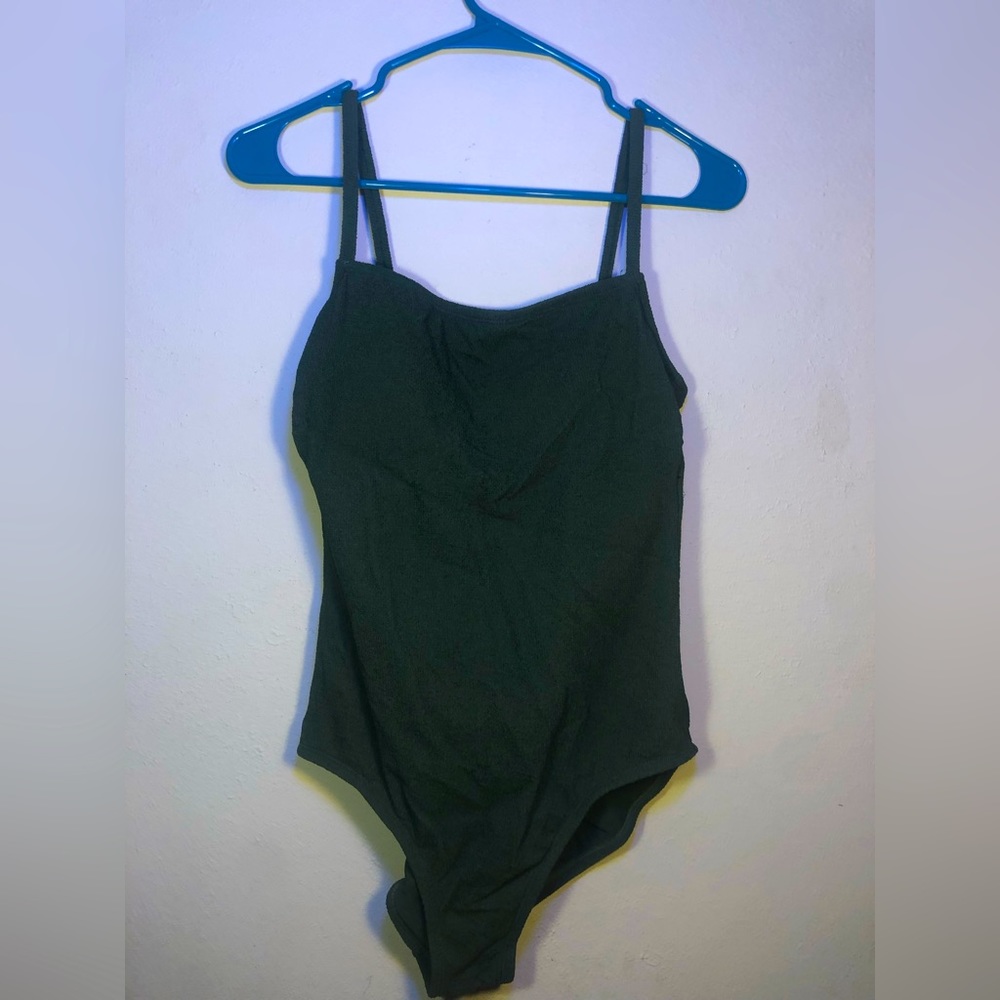 One piece green swimsuit
